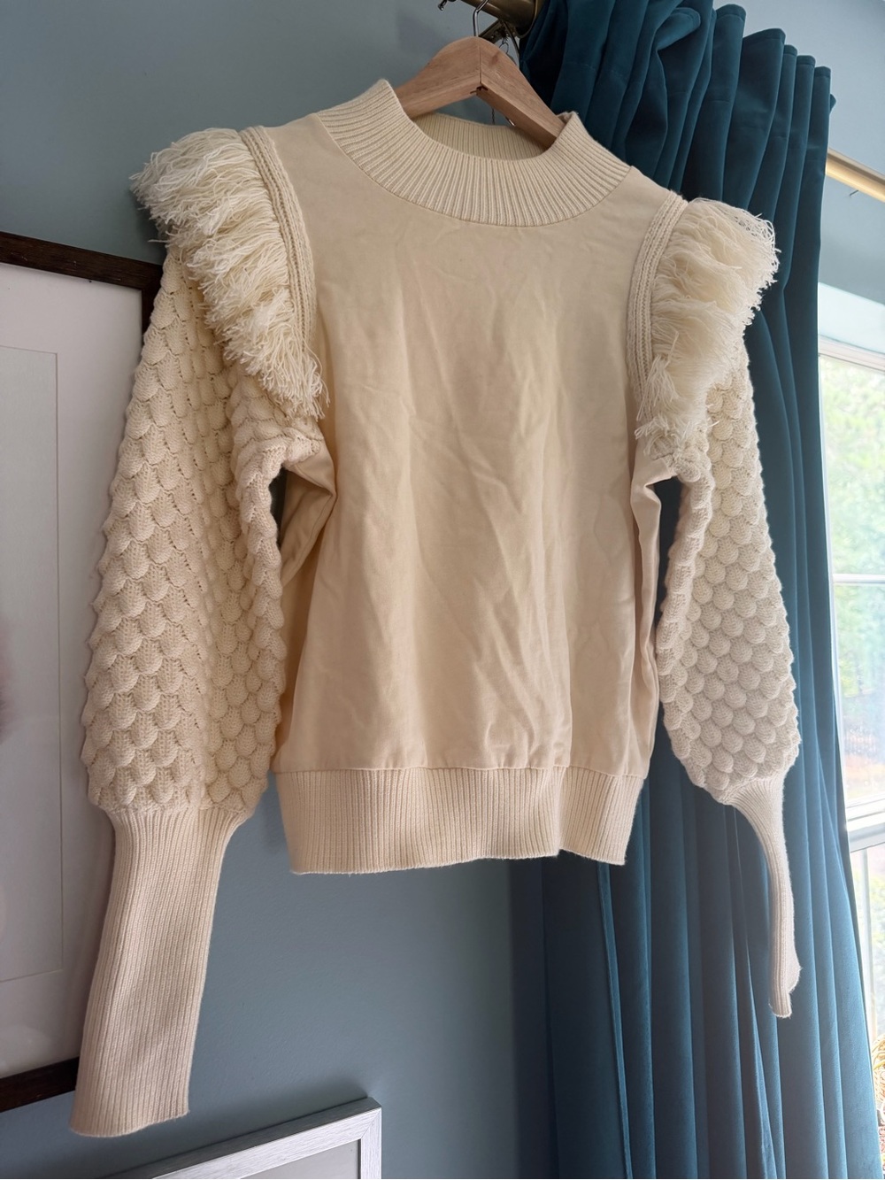 Dolan Left Coast Collection Fringe Sleeve Sweater XS